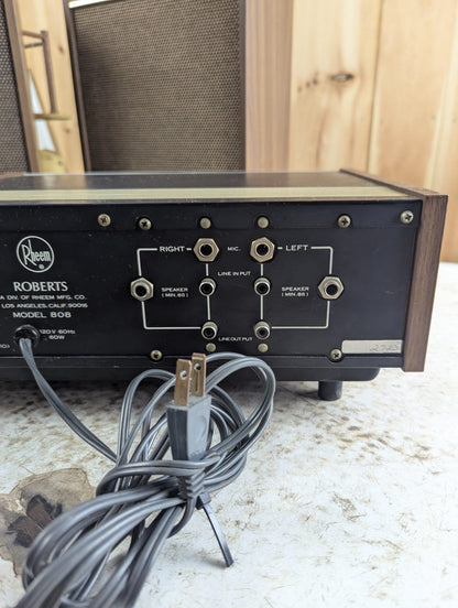 1970s Roberts Stereo 8-Track Cartridge Player with Original Speakers - Tested Working