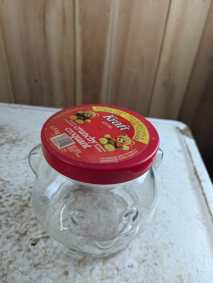 1989 Kraft Peanut Butter Teddy Bear Head Jar with Lid