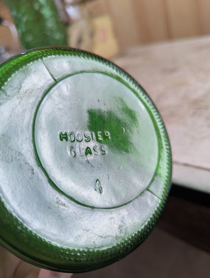 1960s Hoosier Emerald Green Textured Glass 9.5" Vase