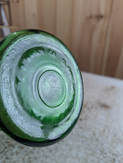 1960s E.O. Brody Emerald Green Textured Glass 9.5" Vase