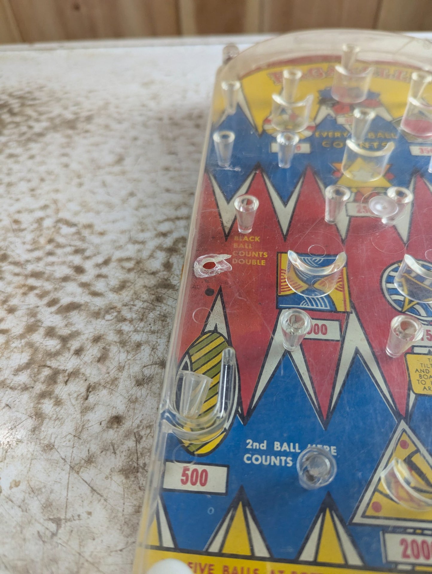 1950s Marx Toys Bagatelle Tabletop Pinball Game - Damaged