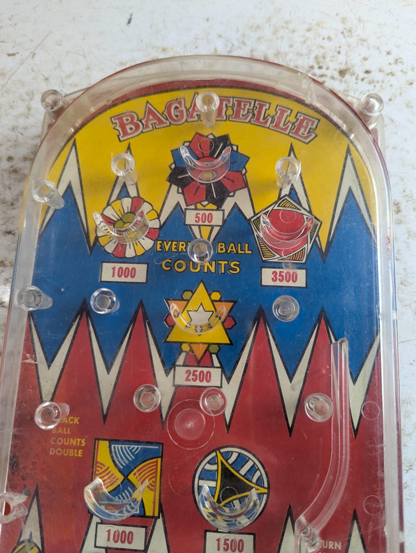 1950s Marx Toys Bagatelle Tabletop Pinball Game - Damaged