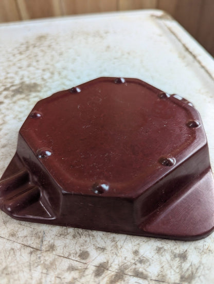 Vintage Union Carbide Red Bakelite Ashtray