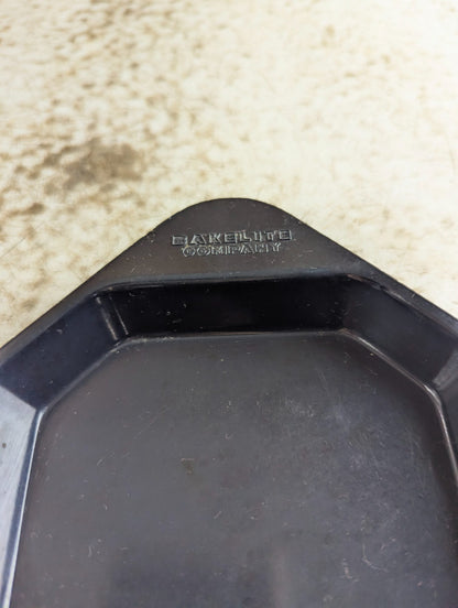 Vintage Union Carbide Black Bakelite Ashtray