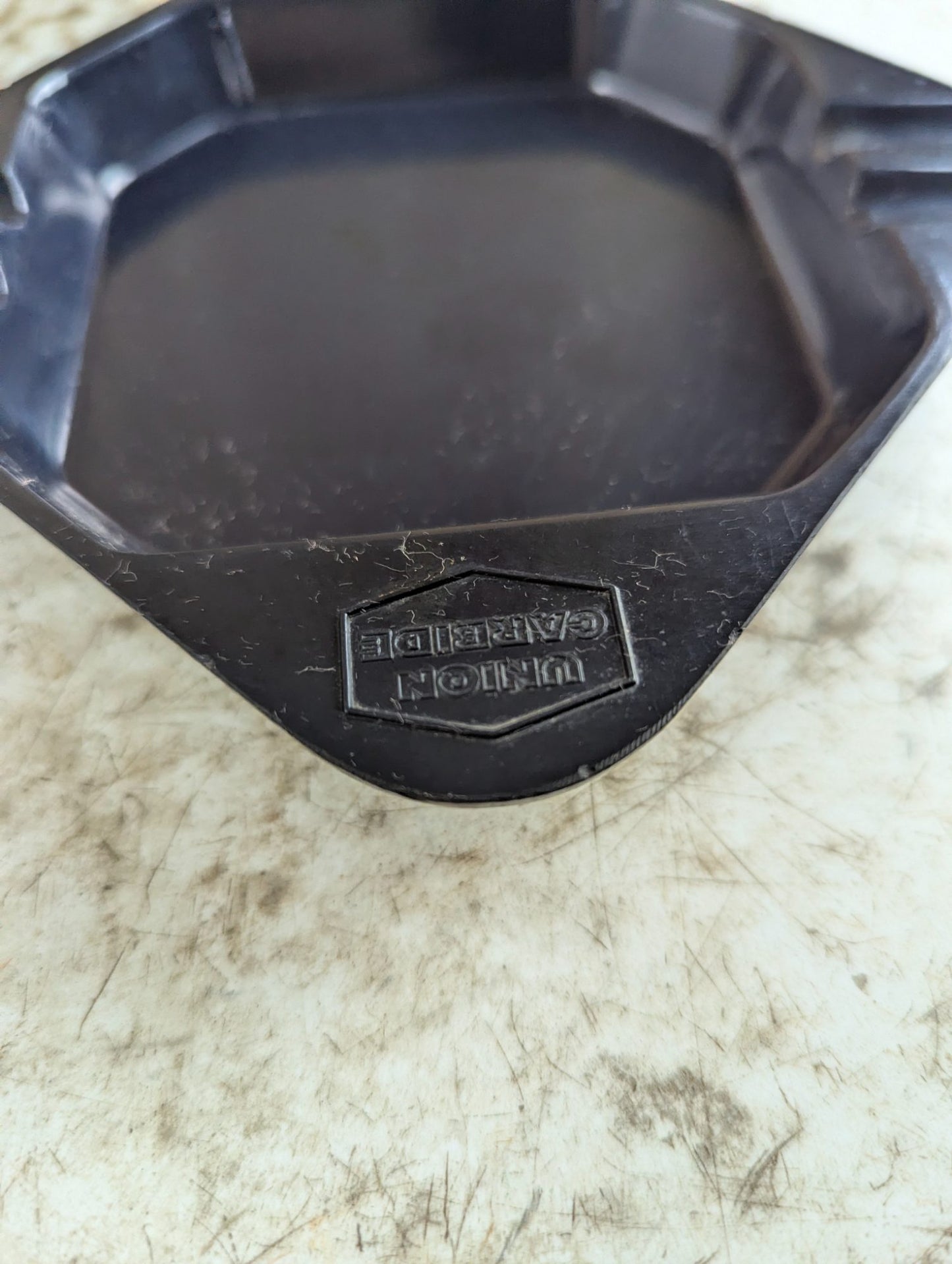 Vintage Union Carbide Black Bakelite Ashtray