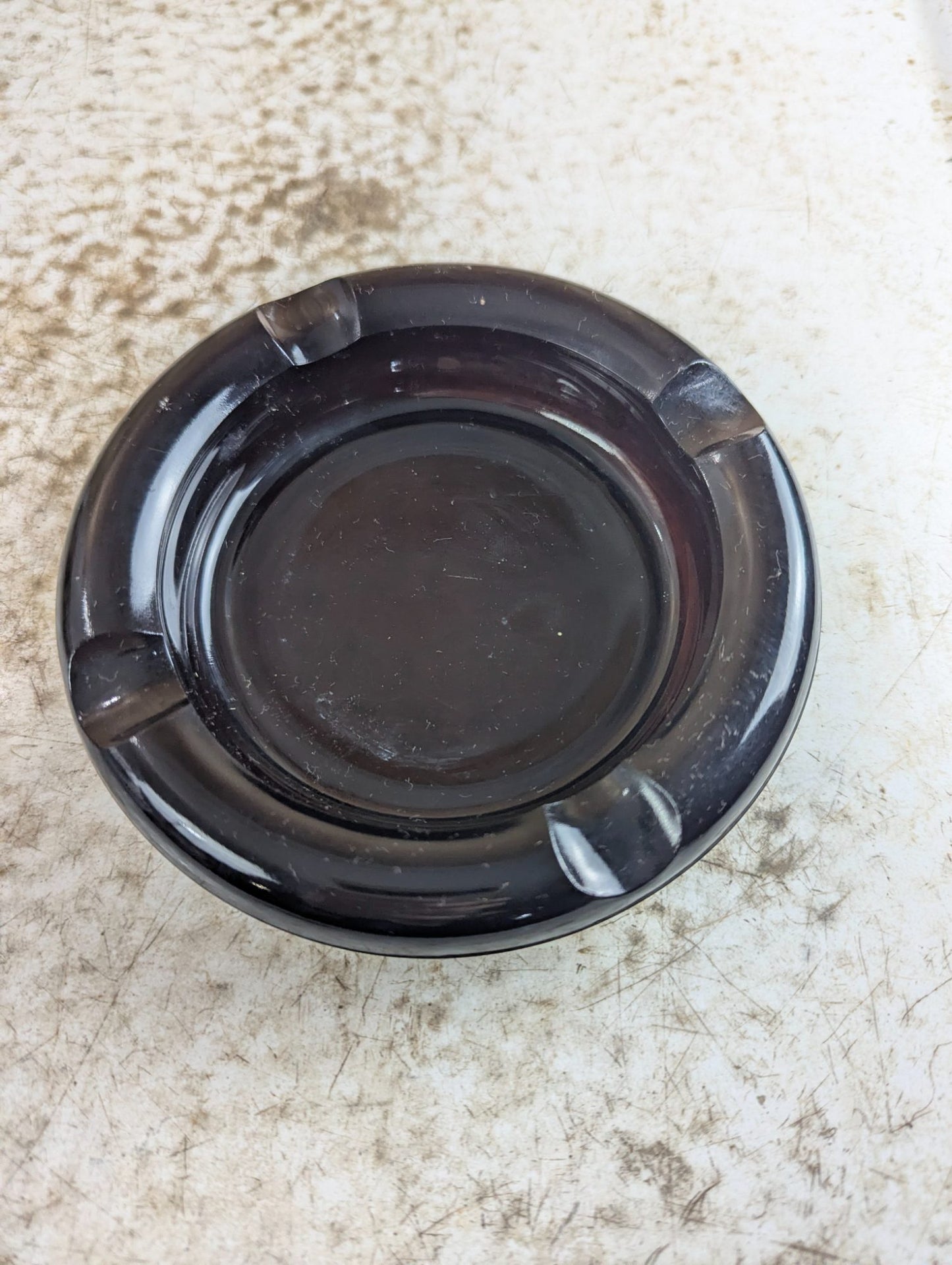Vintage Mid-Century Amber Glass Ashtray