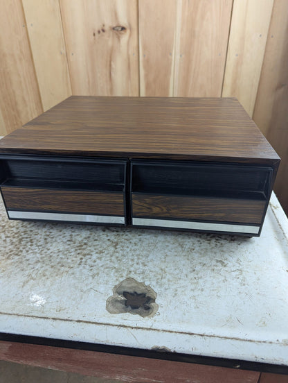 1980s Faux Woodgrain VHS Storage 24 Tape Capacity
