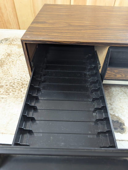 1980s Faux Woodgrain VHS Storage 24 Tape Capacity
