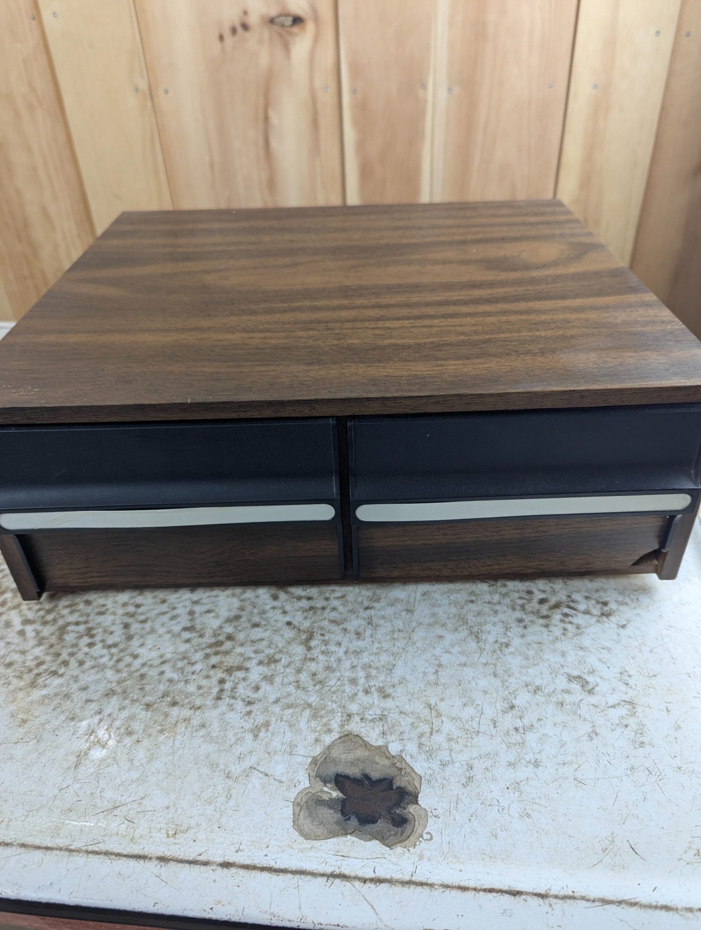 1980s Faux Woodgrain VHS Storage 24 Tape Capacity