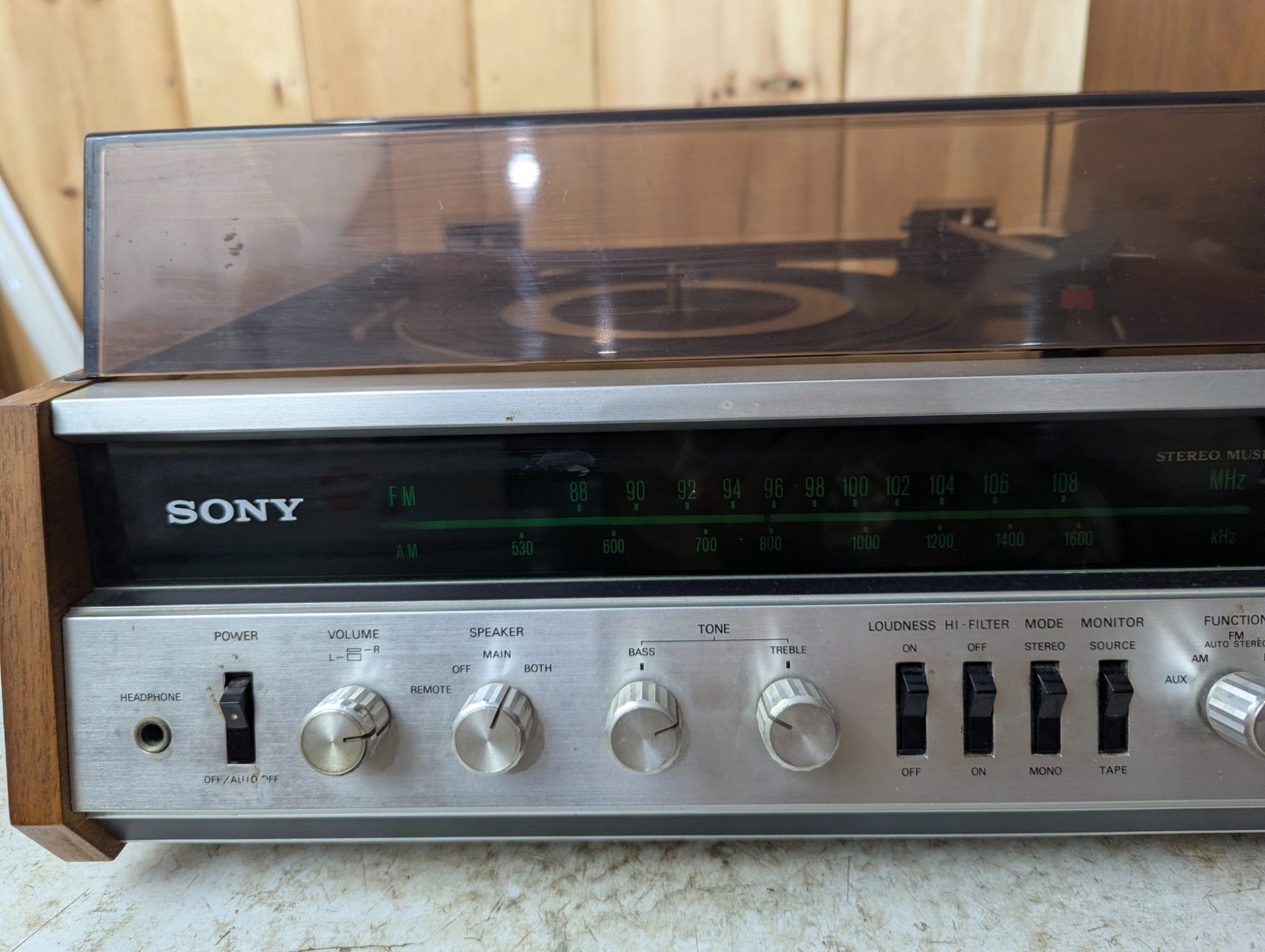 1970s Sony HP-510A Stereo Music System with Dual 1211 Turntable and Original Speakers - Tested Working