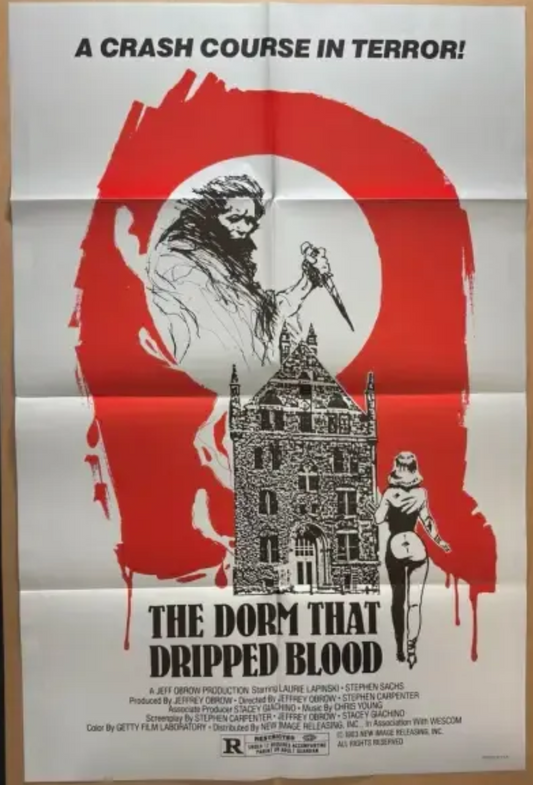 The Dorm That Dripped Blood (1982) Vintage Original Horror Movie Poster one sheet folded