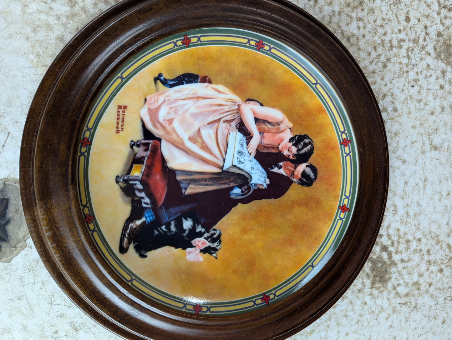 'A Couple's Commitment' Norman Rockwell Framed Knowles Collector Plate