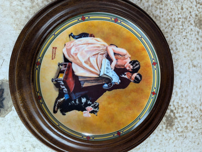 'A Couple's Commitment' Norman Rockwell Framed Knowles Collector Plate