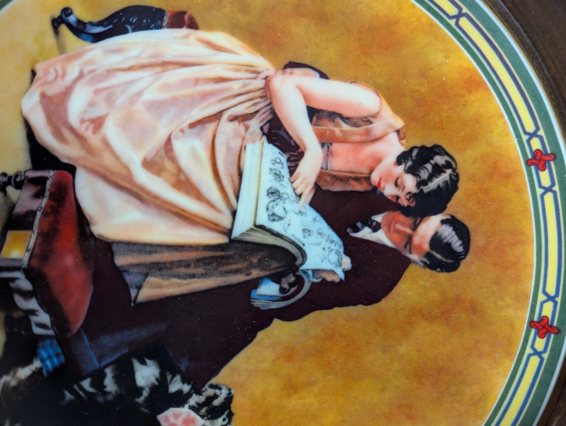 'A Couple's Commitment' Norman Rockwell Framed Knowles Collector Plate - view 2
