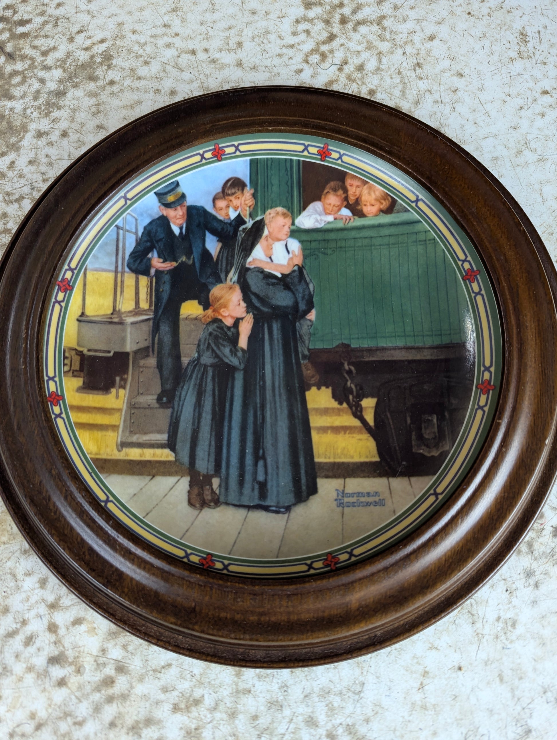 'An Orphan's Hope' Norman Rockwell Framed Knowles Collector Plate