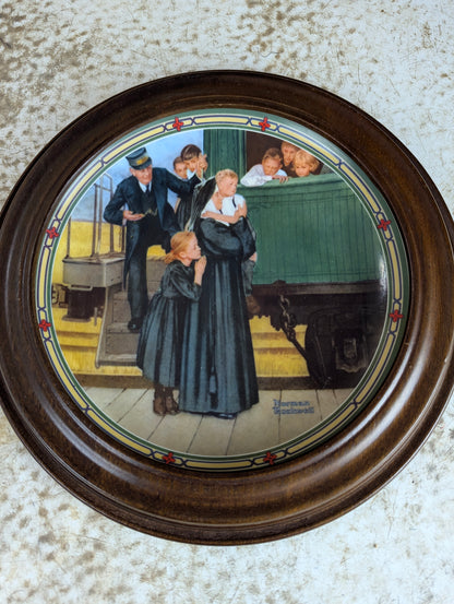 'An Orphan's Hope' Norman Rockwell Framed Knowles Collector Plate
