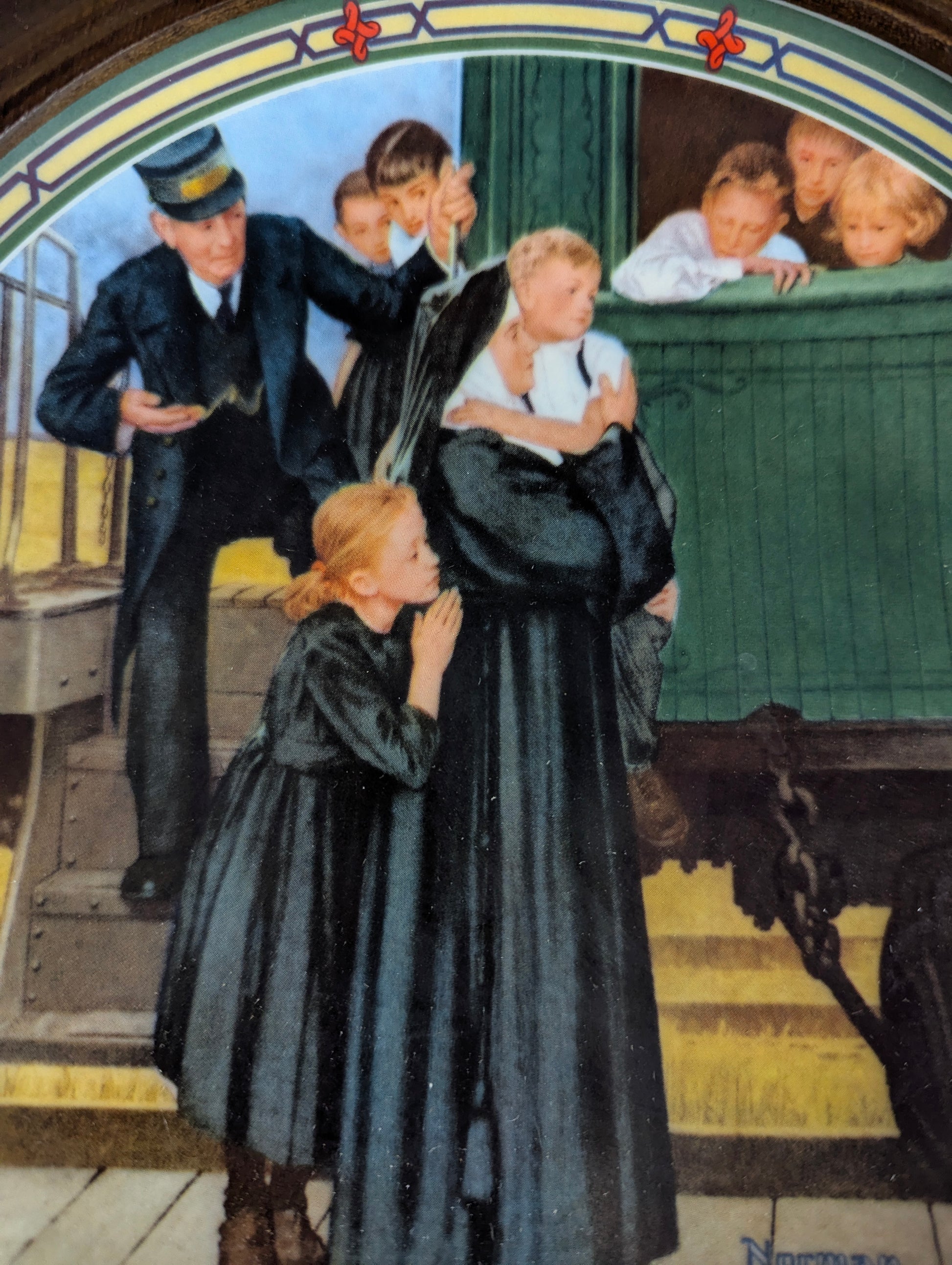 'An Orphan's Hope' Norman Rockwell Framed Knowles Collector Plate - view 2