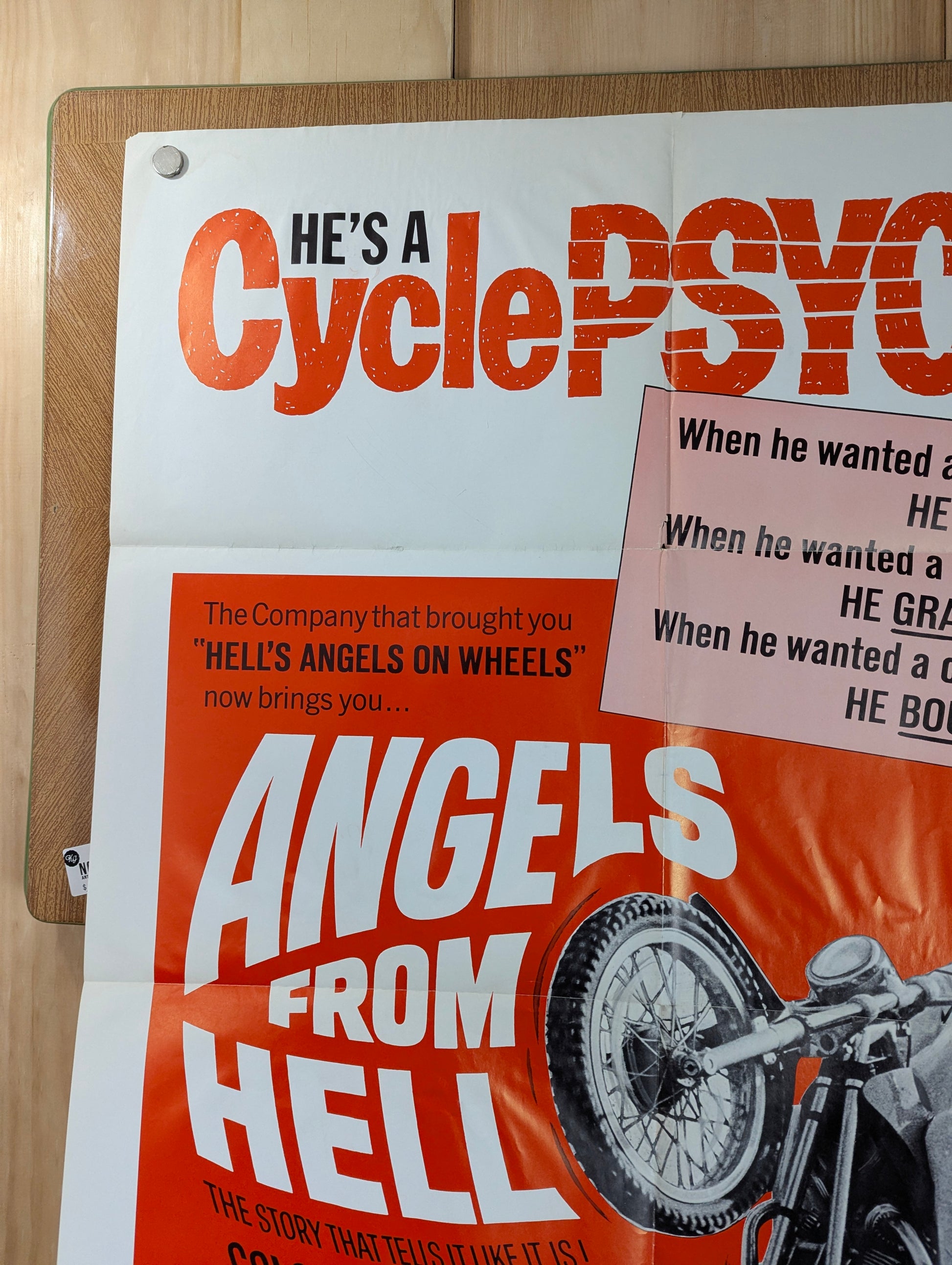 Angels from Hell (1968) Original Folded One Sheet Movie Poster - view 4