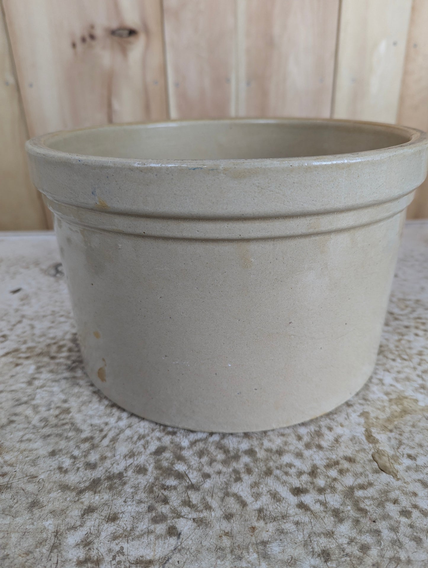 Antique 10.5” Brantford Stoneware Butter Crock - view 3