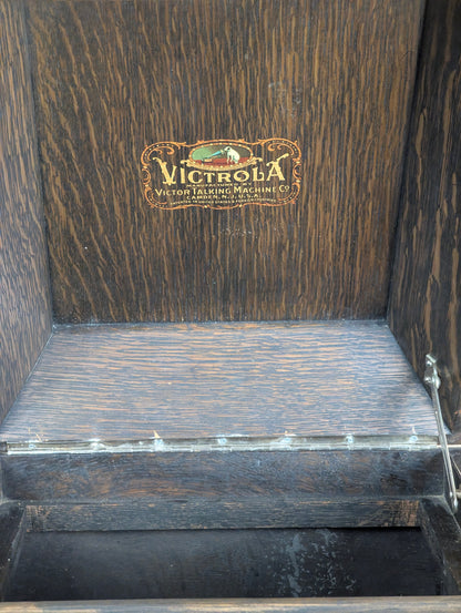 Antique 1916 Victrola Phonograph Case Liquor Cabinet Bar - view 2