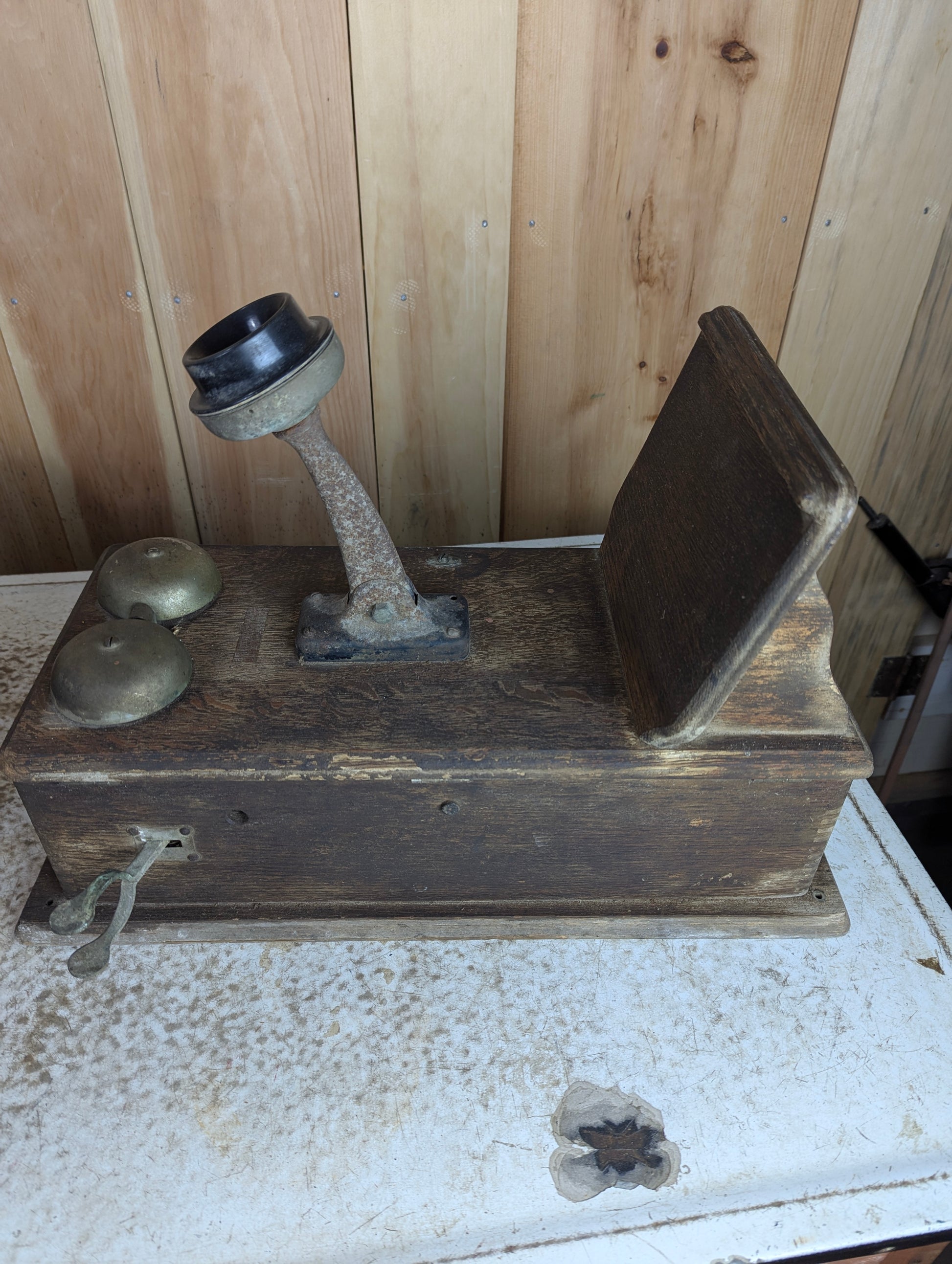 Antique 1917 Northern Electric Oak Wall Crank Telephone