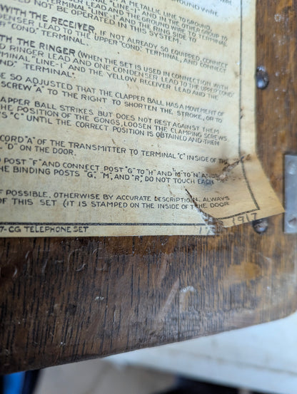 Antique 1917 Northern Electric Oak Wall Crank Telephone - view 7