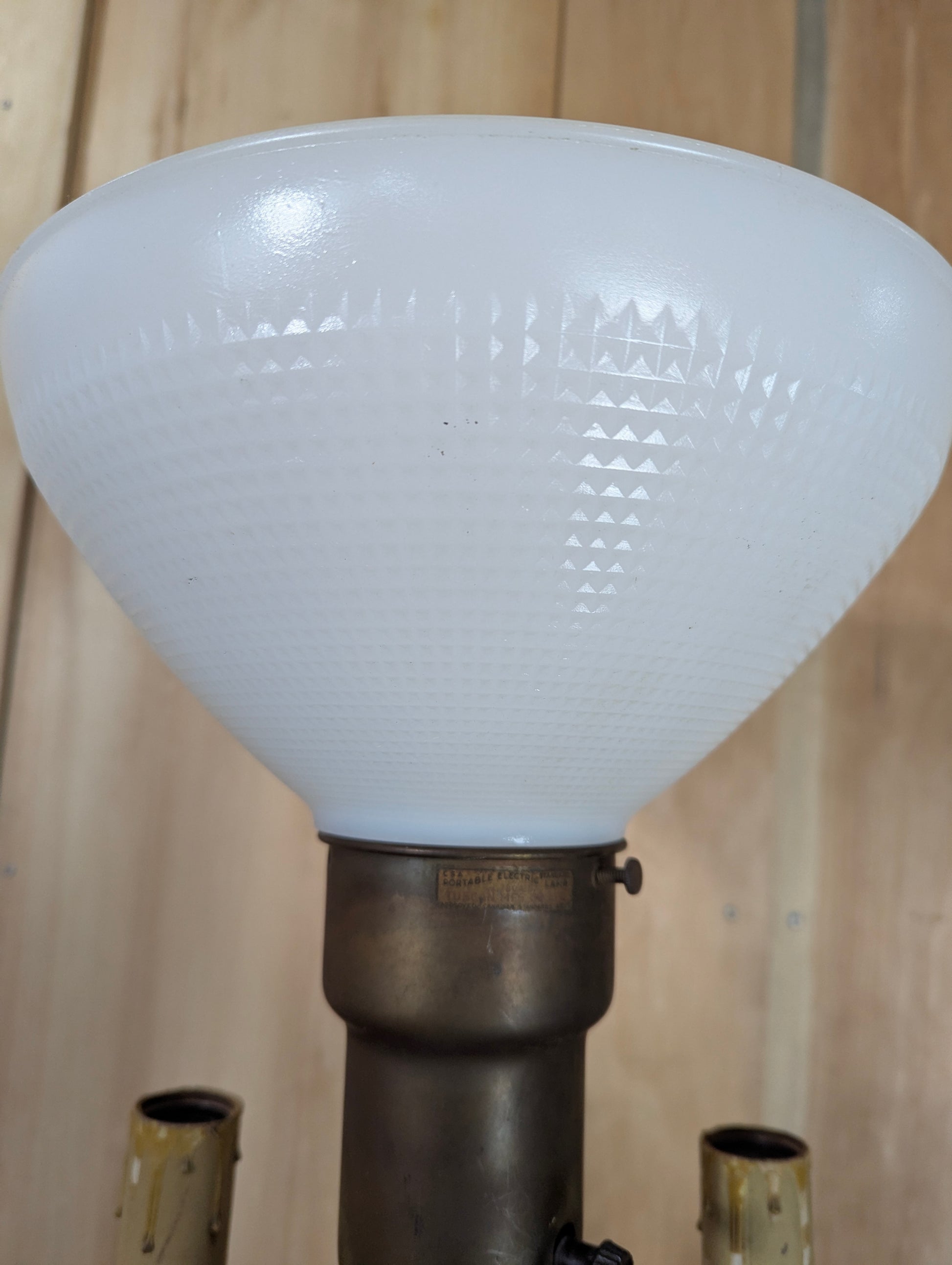 Antique 1920s Art Deco Torchiere Floor Lamp with Milk Glass Shade - view 10