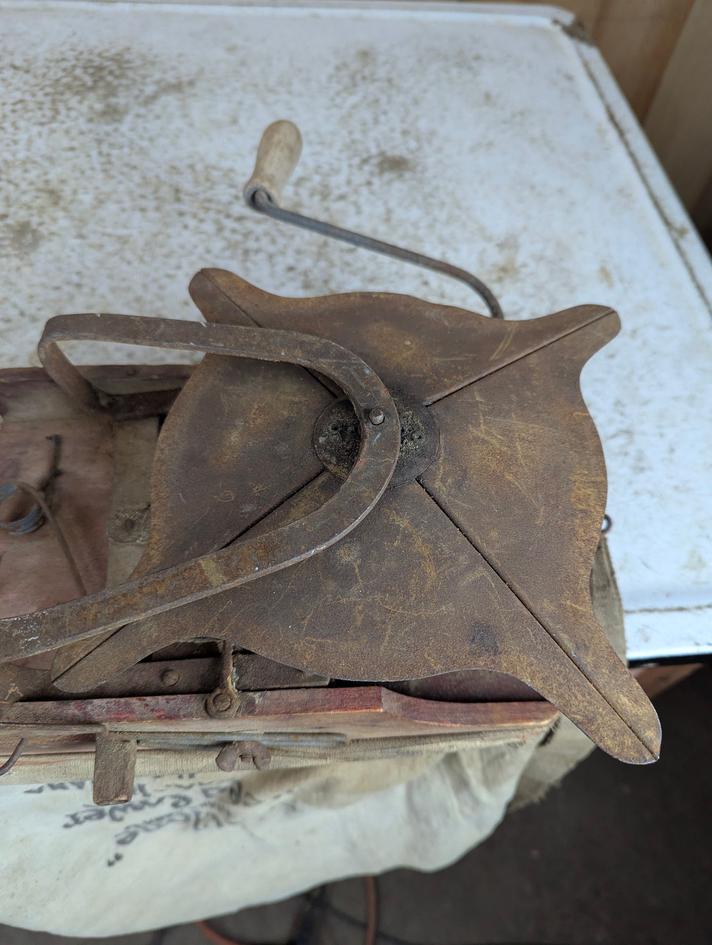 Antique 1920s Cyclone Seeder With Bag - view 3