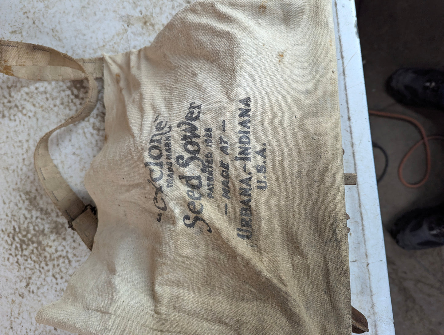 Antique 1920s Cyclone Seeder With Bag - view 4