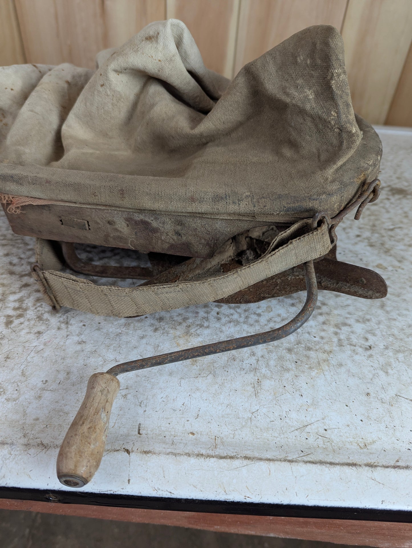 Antique 1920s Cyclone Seeder With Bag - view 5
