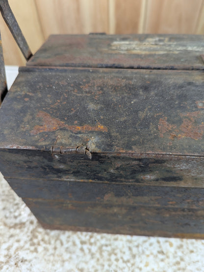 Antique 1920s Duplex Cantilever Metal Tool Box - view 3