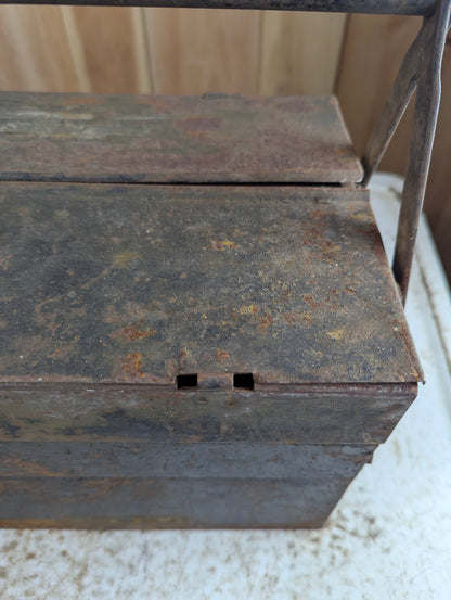 Antique 1920s Duplex Cantilever Metal Tool Box - view 4