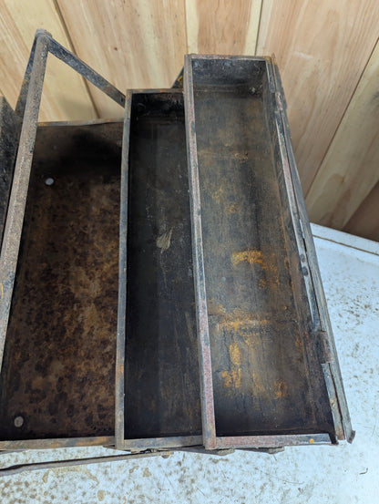 Antique 1920s Duplex Cantilever Metal Tool Box - view 9