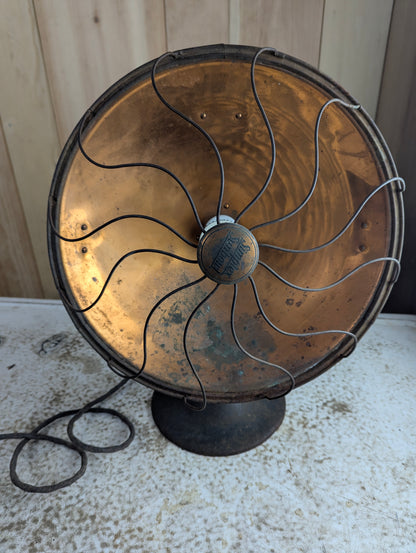 Antique 1920s Simplex Sunbowl Copper Radiant Heater Lamp - Works