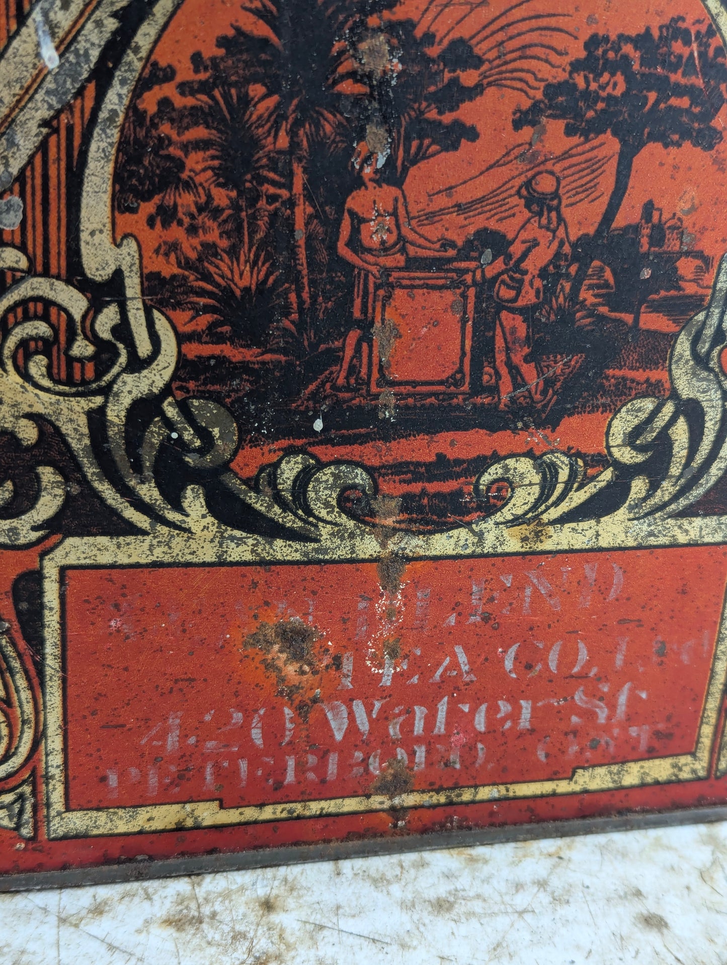 Antique 1920s Waters Tea Company Peterborough Tin - view 2
