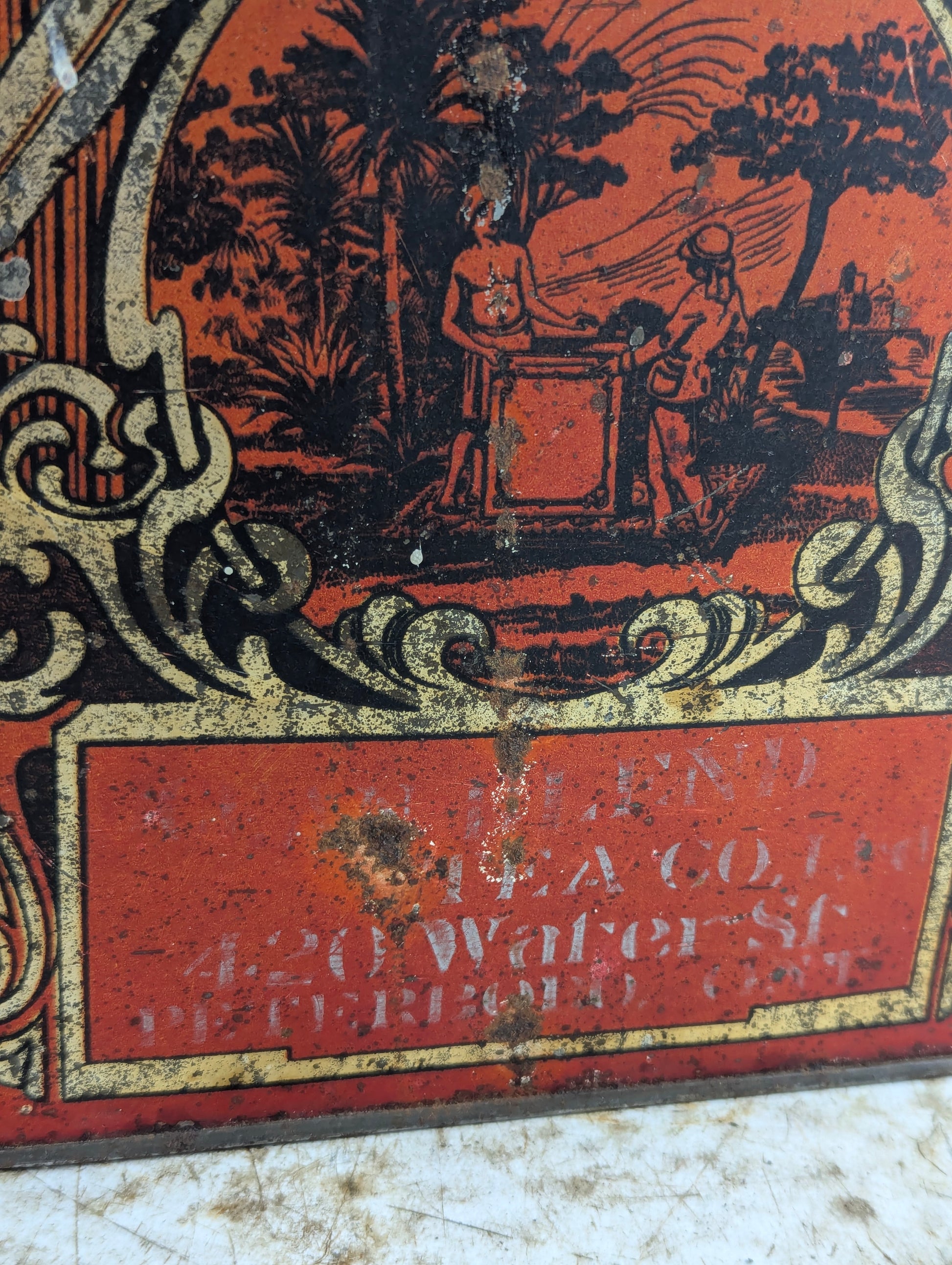 Antique 1920s Waters Tea Company Peterborough Tin - view 2