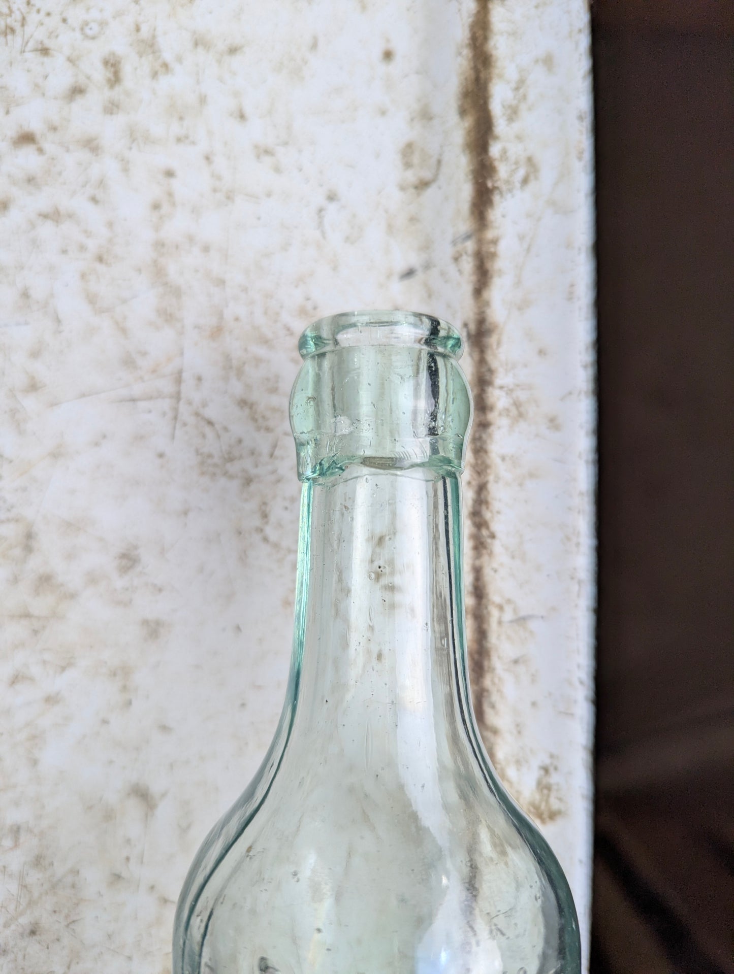 Antique 19th Century Aqua Green Glass Torpedo Round Bottom Blob Top Mineral Soda Water Bottle - view 2