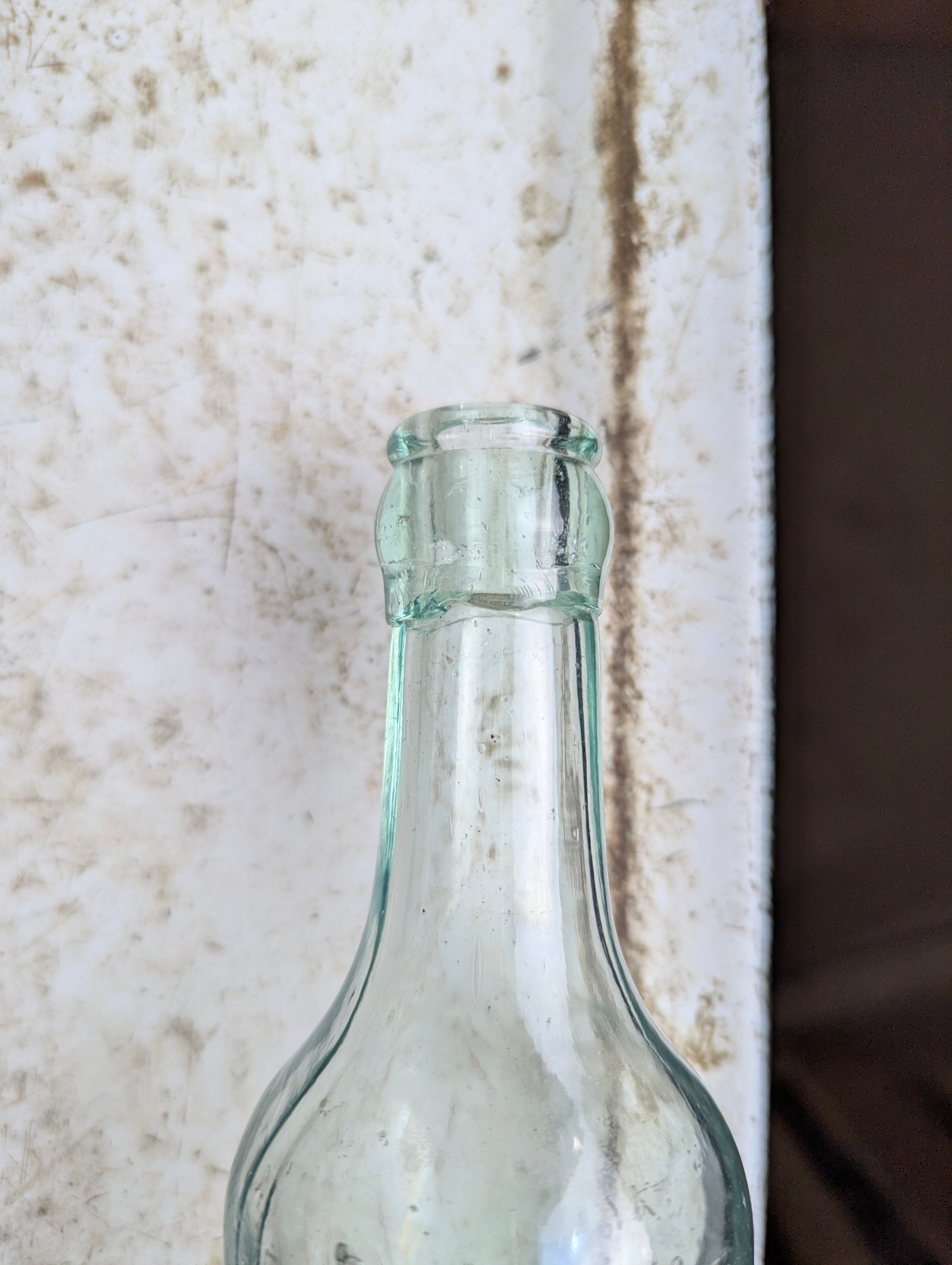 Antique 19th Century Aqua Green Glass Torpedo Round Bottom Blob Top Mineral Soda Water Bottle - view 2