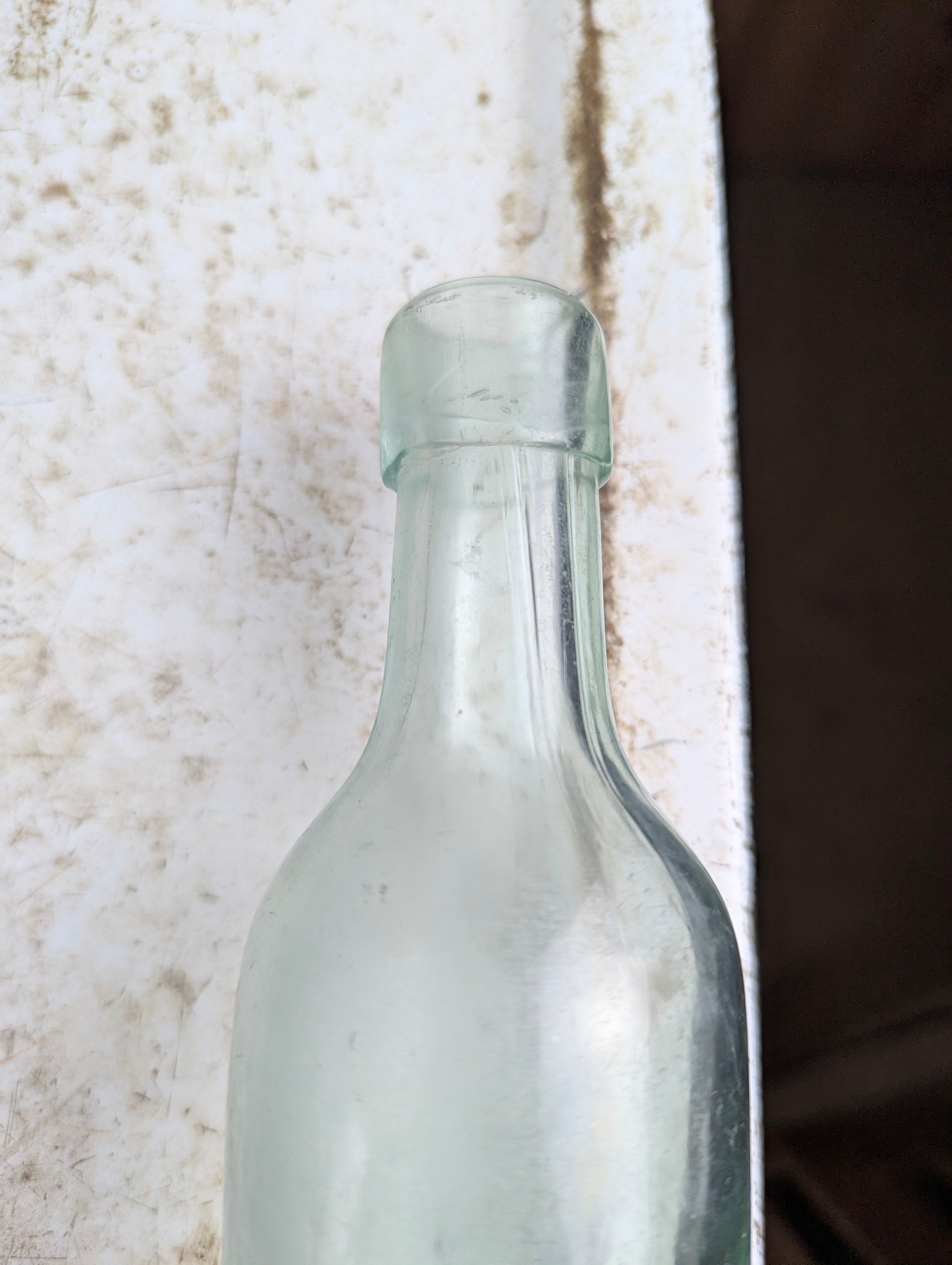 Antique 19th Century Aqua Green Glass Torpedo Round Bottom Blob Top Mineral Soda Water Bottle - view 5