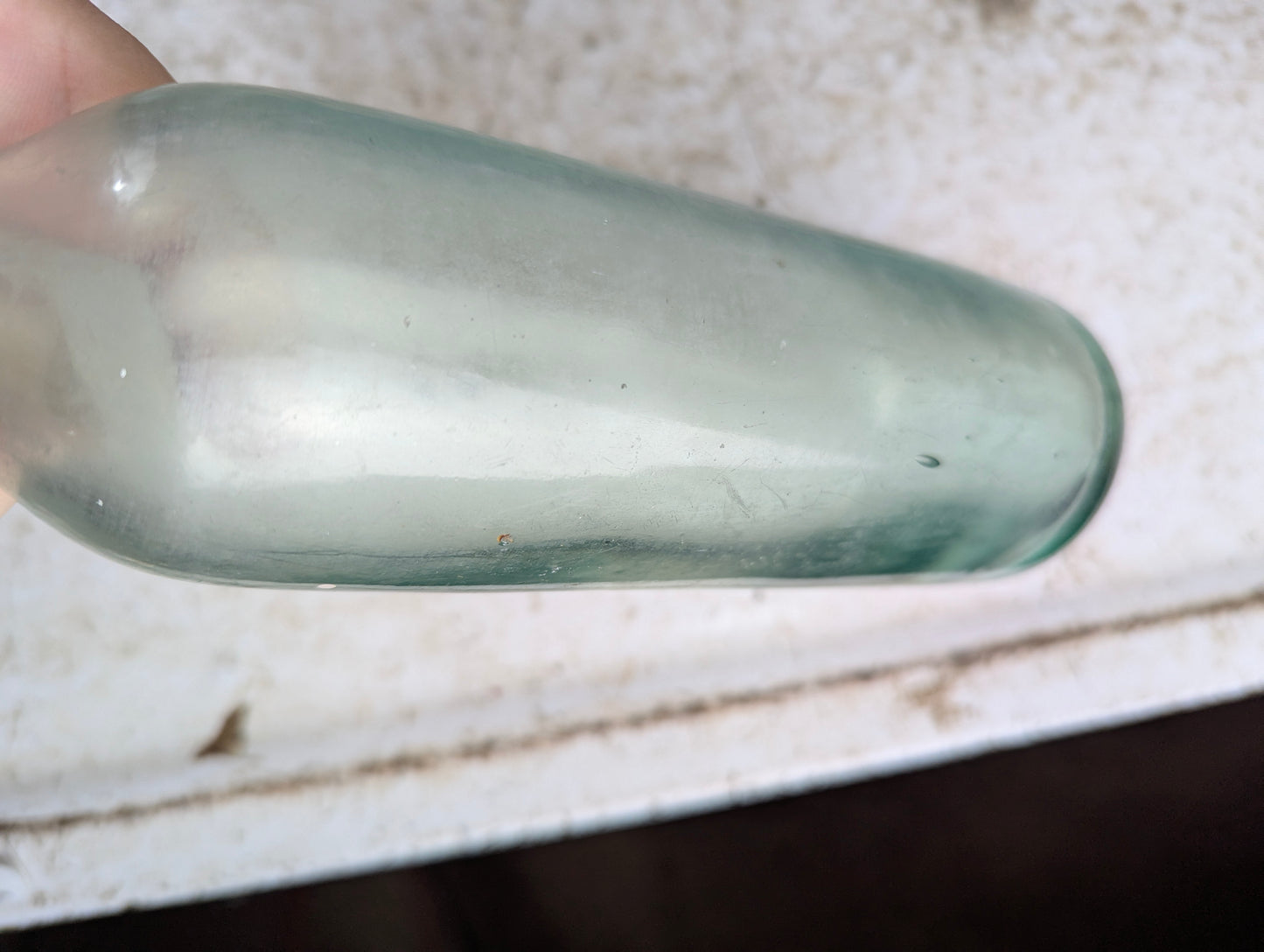 Antique 19th Century Aqua Green Glass Torpedo Round Bottom Blob Top Mineral Soda Water Bottle - view 7