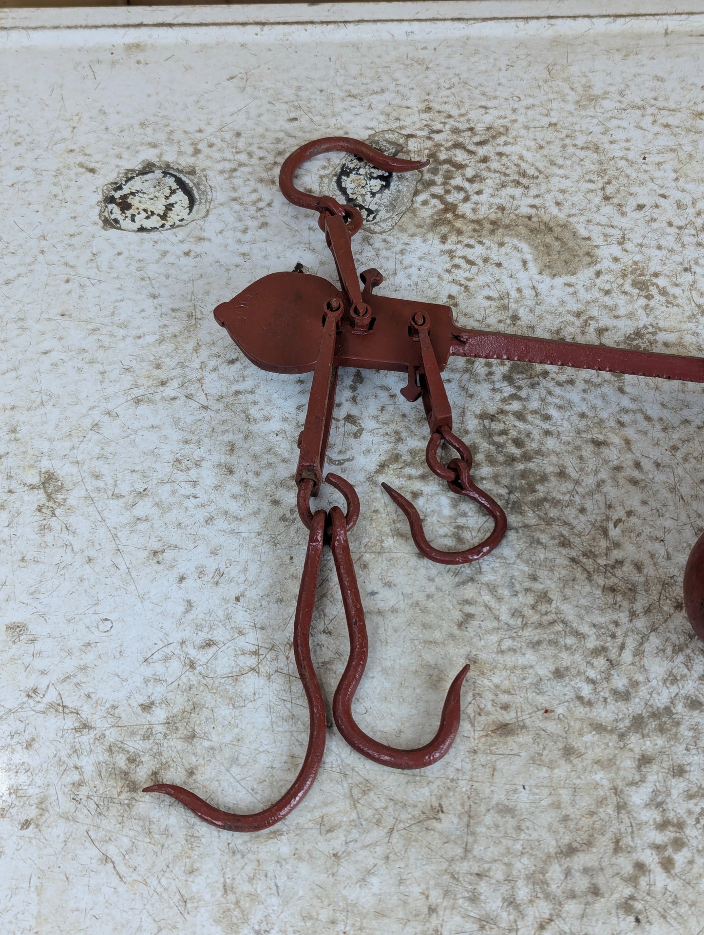 Antique 200 lb P. Rogers Hanging Balance Scale - view 2