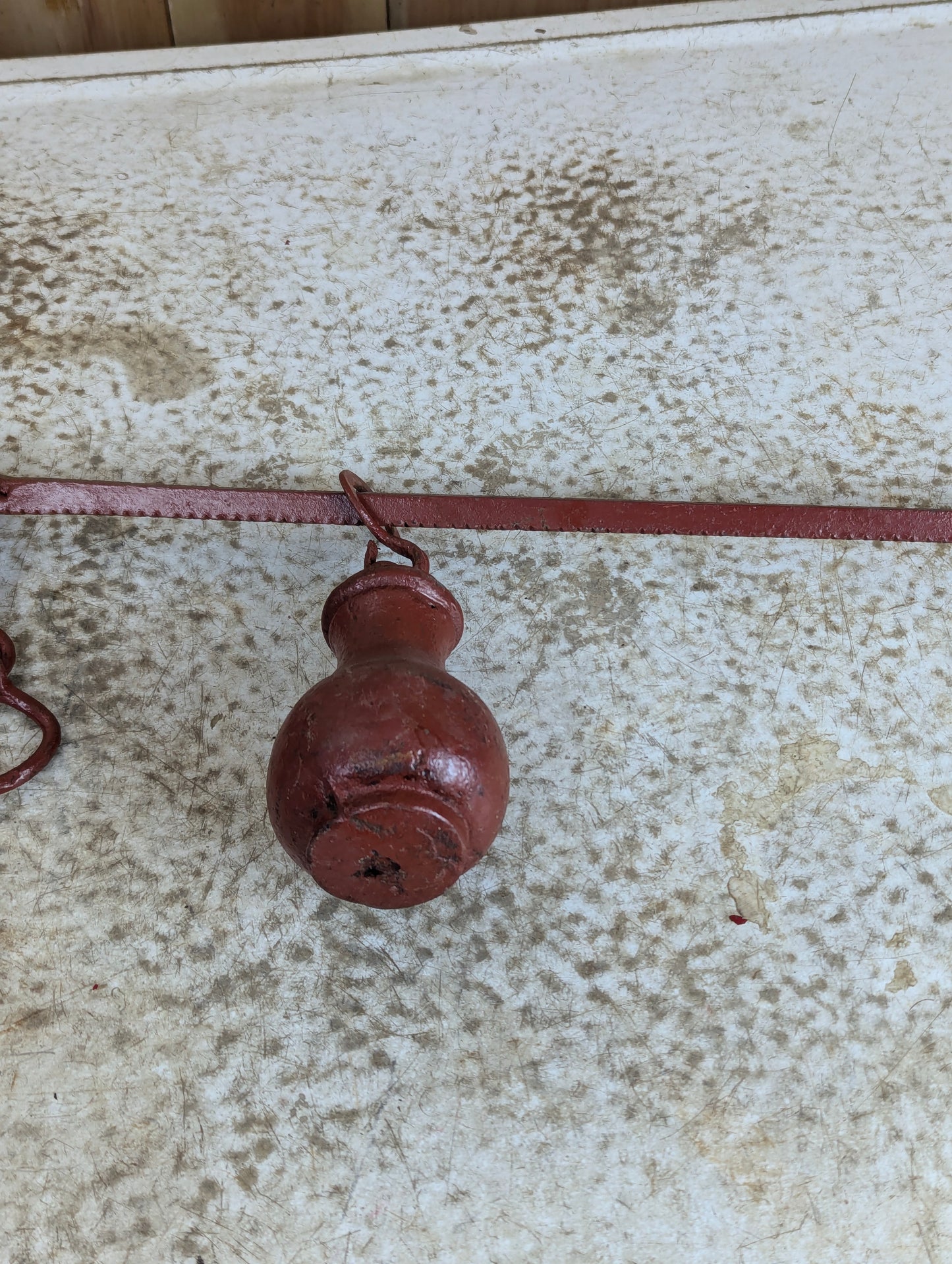 Antique 200 lb P. Rogers Hanging Balance Scale - view 3