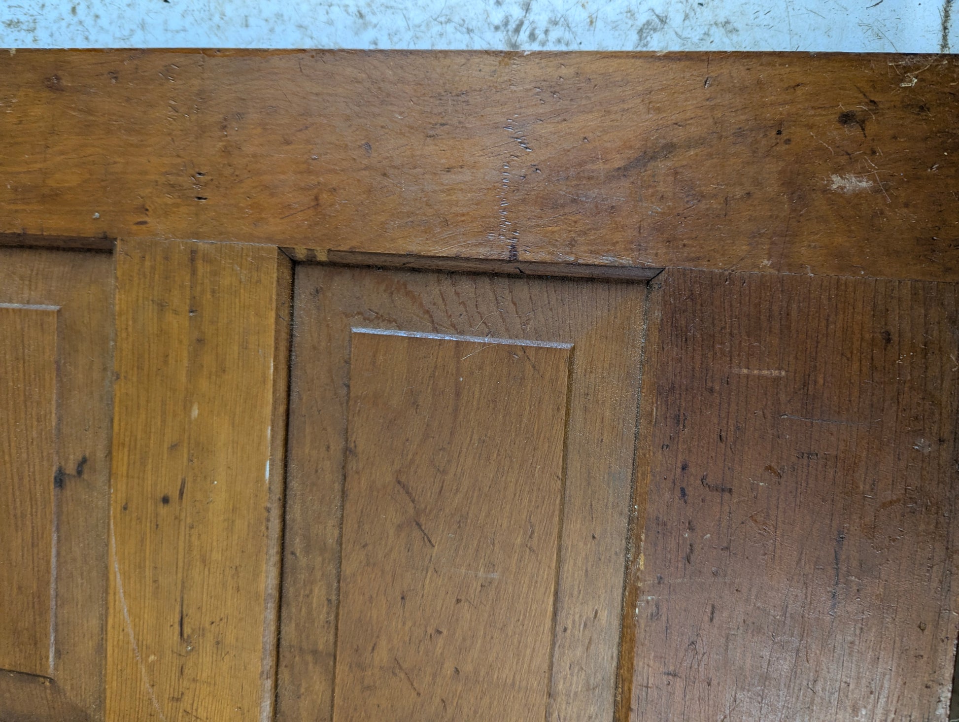 Antique 23.5" x 16" Solid Wooden Panelled Cupboard Door - view 7