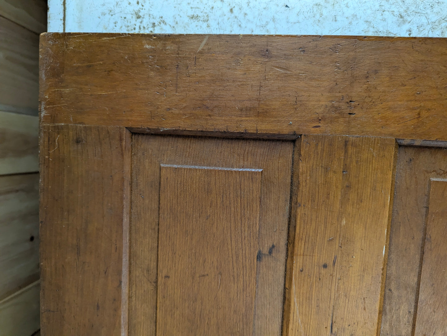 Antique 23.5" x 16" Solid Wooden Panelled Cupboard Door - view 8