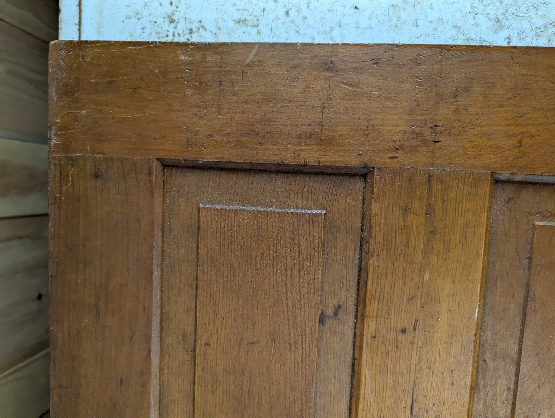 Antique 23.5" x 16" Solid Wooden Panelled Cupboard Door - view 8