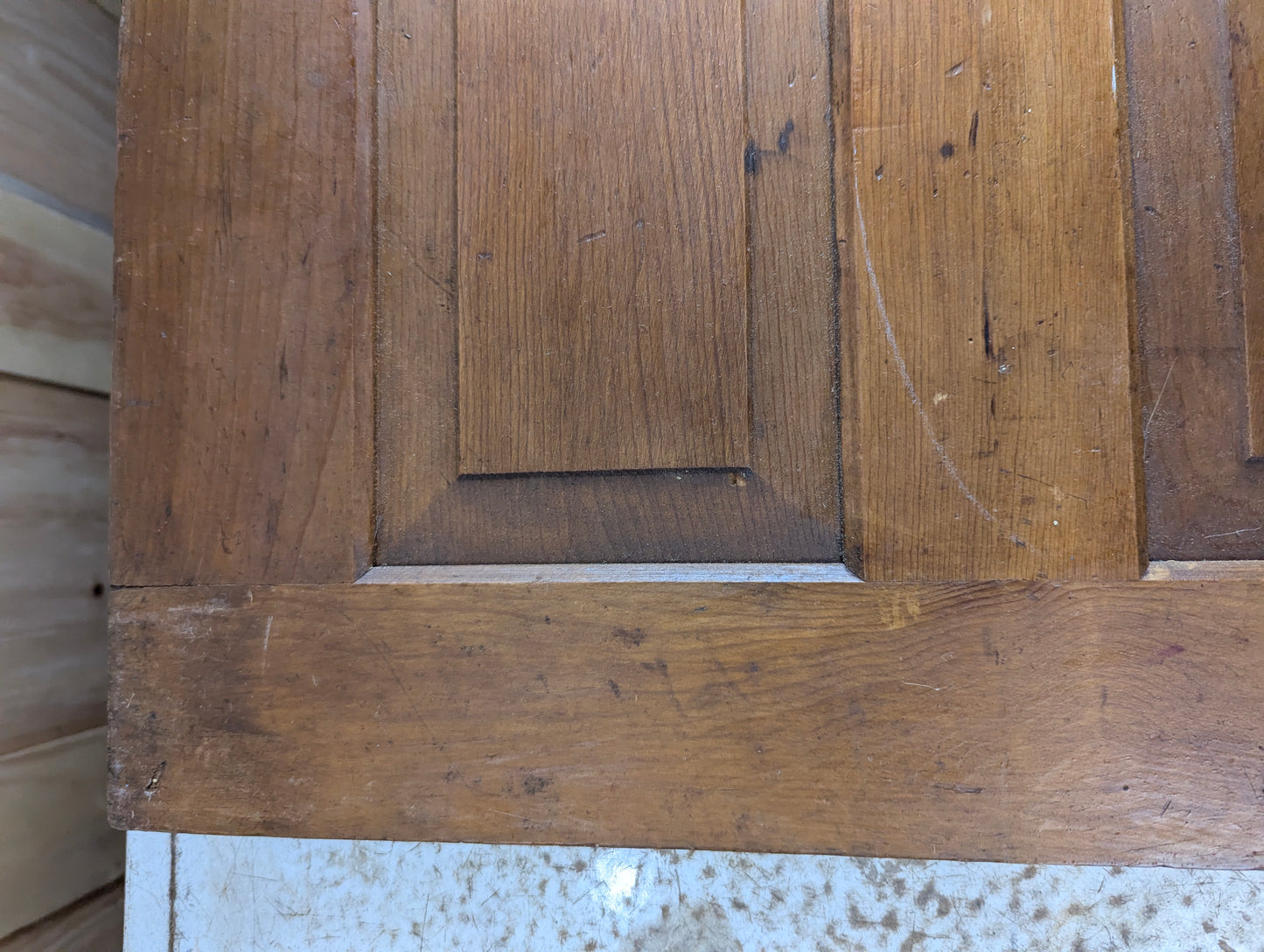 Antique 23.5" x 16" Solid Wooden Panelled Cupboard Door - view 9