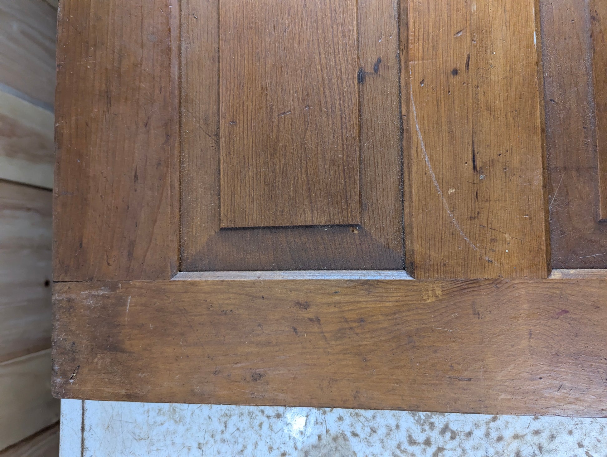 Antique 23.5" x 16" Solid Wooden Panelled Cupboard Door - view 9