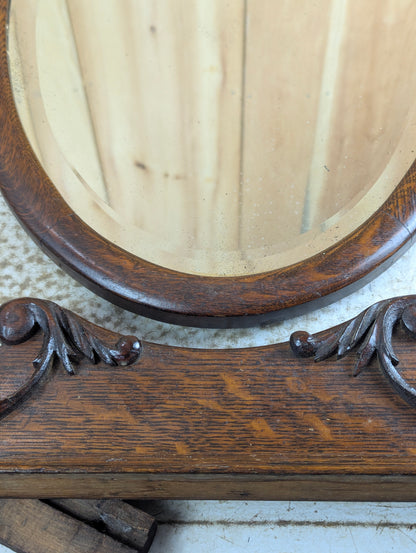 Antique 28" x 17" Oval Dresser Mirror - view 6