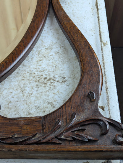 Antique 28" x 17" Oval Dresser Mirror - view 7