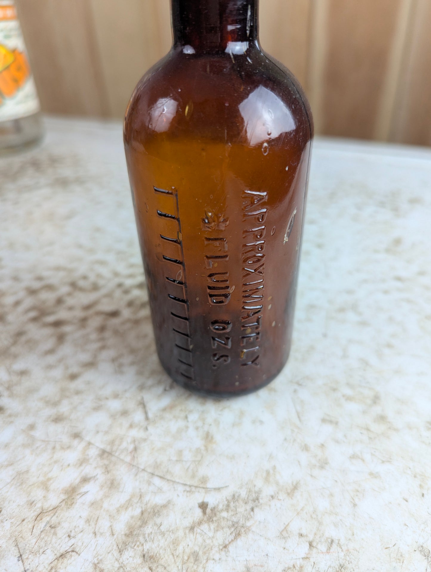 Antique 2oz Amber Glass Medicine Apothecary Bottle - view 2